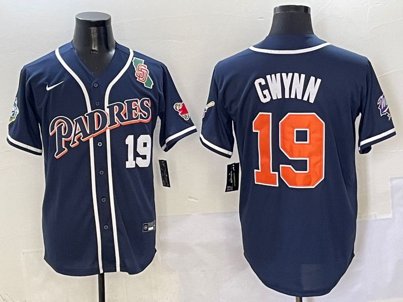 Men San Diego Padres #19 Gwynn Blue Game Nike 2025 MLB Jersey style 2->san diego padres->MLB Jersey